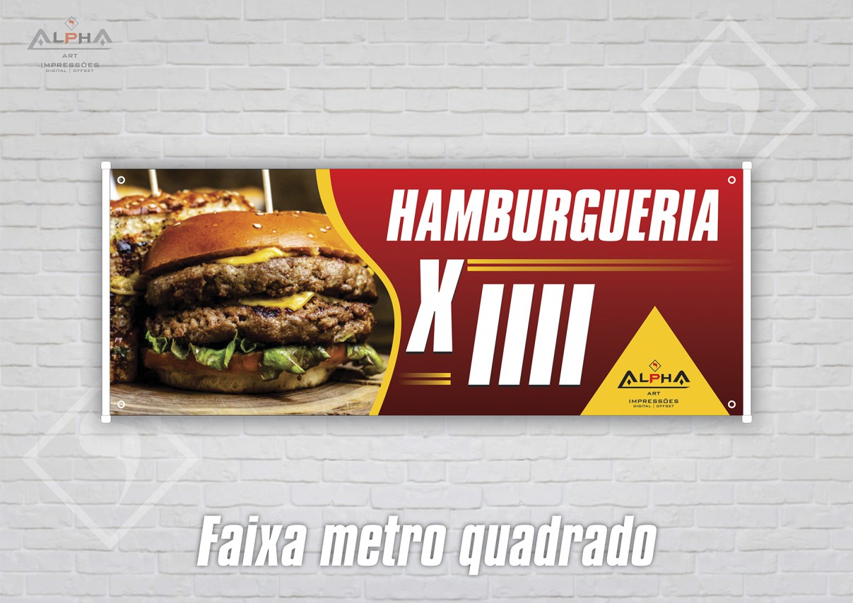 Banner Impresso em Lona Personalizado Para Hamburgueria Hamburguer